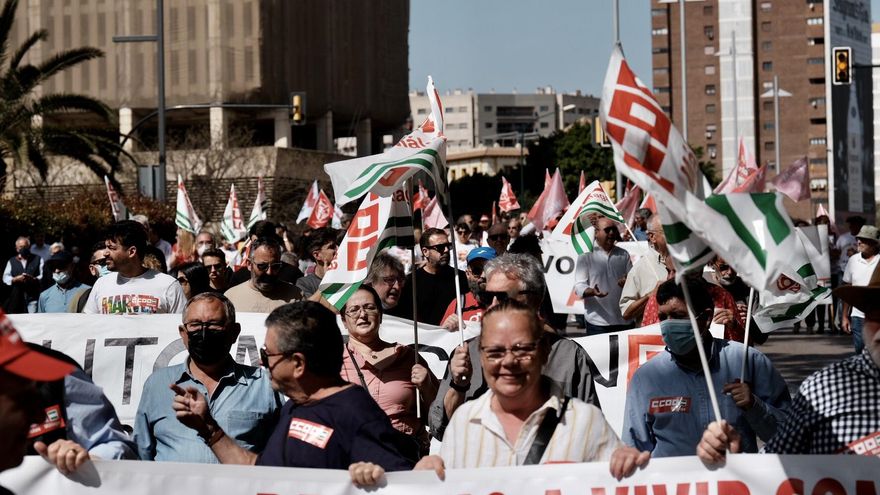 Las imágenes de la manifestación del 1 de mayo en Málaga