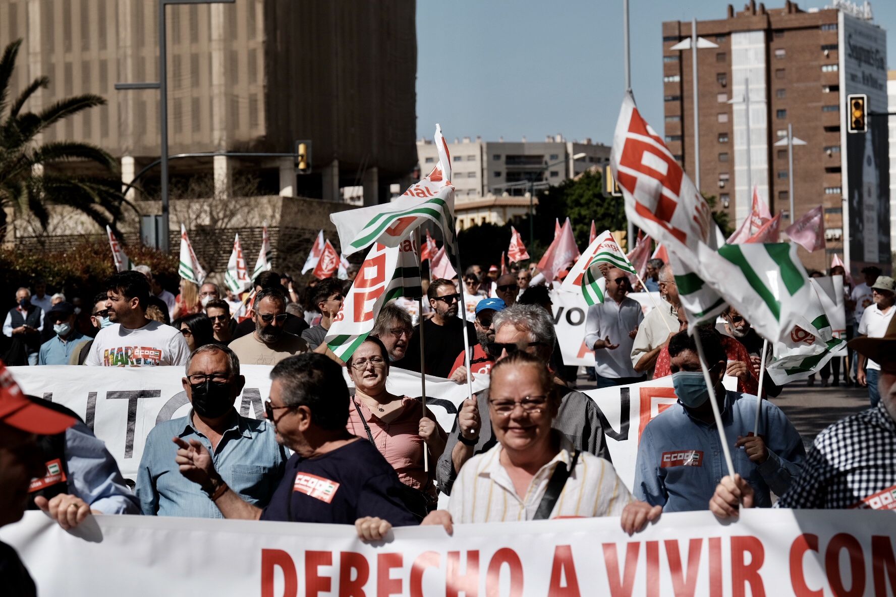 Las imágenes de la manifestación del 1 de mayo en Málaga