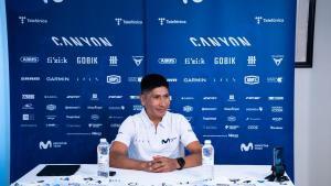 Nairo Quintana, durante la conferencia de prensa de este domingo.