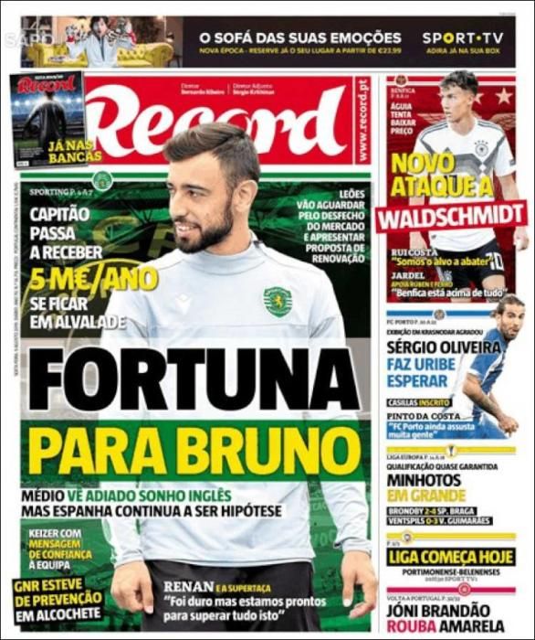 Portada Record Viernes 9 de Agosto