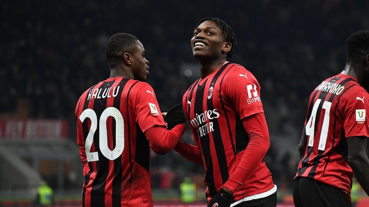 Rafael Leao celebra su gol en la prórroga