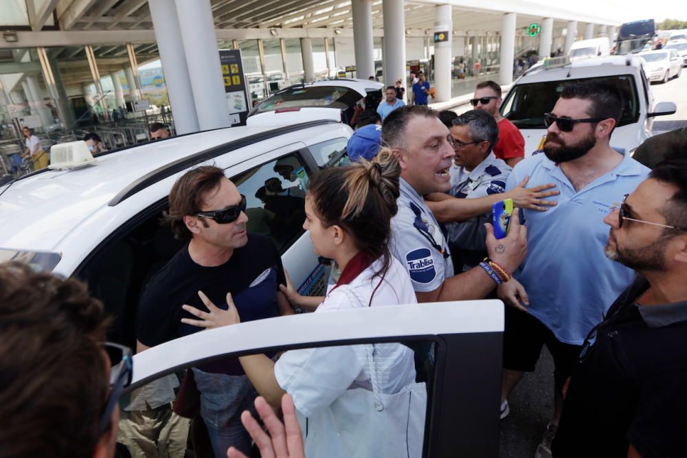 Protesta de los taxistas en Palma y en el aeropuerto