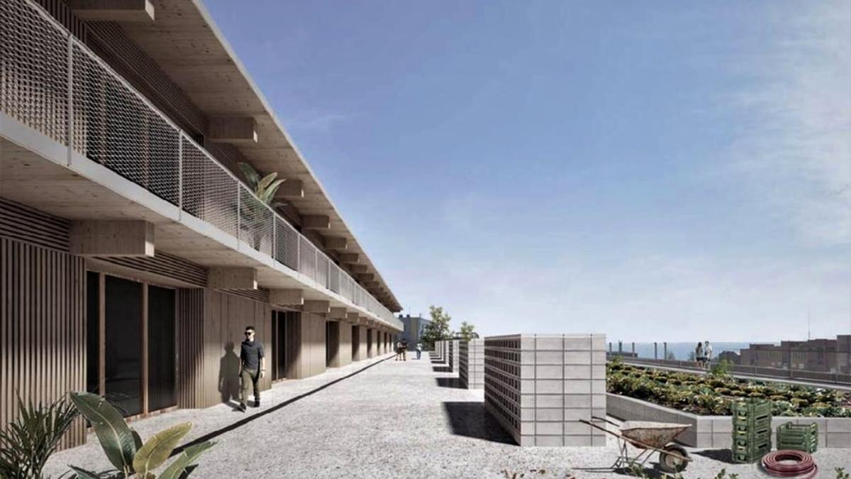 Recreación virtual de uno de los edificios del futuro Parc Circular Mataró.