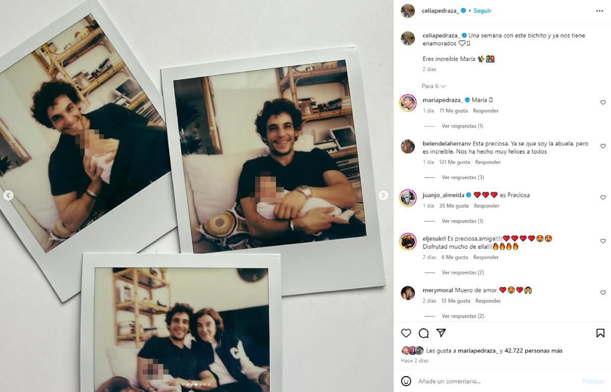 Miguel Herrán con su hija