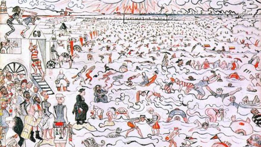 Los bañistas de Ostende (1890), de James Ensor.