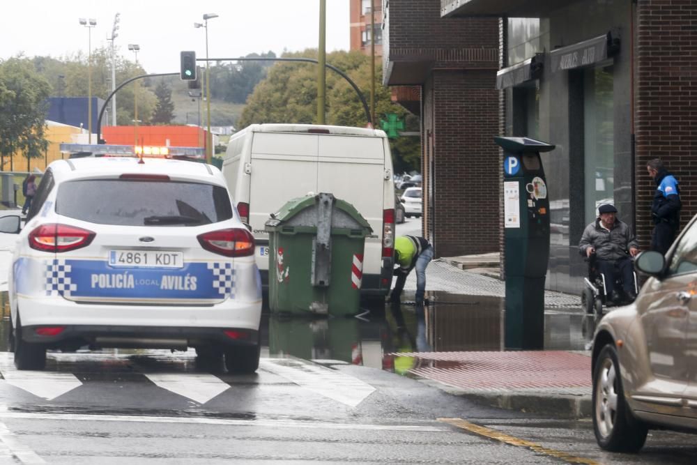 Inundaciones en la comarca de Avilés, ayer