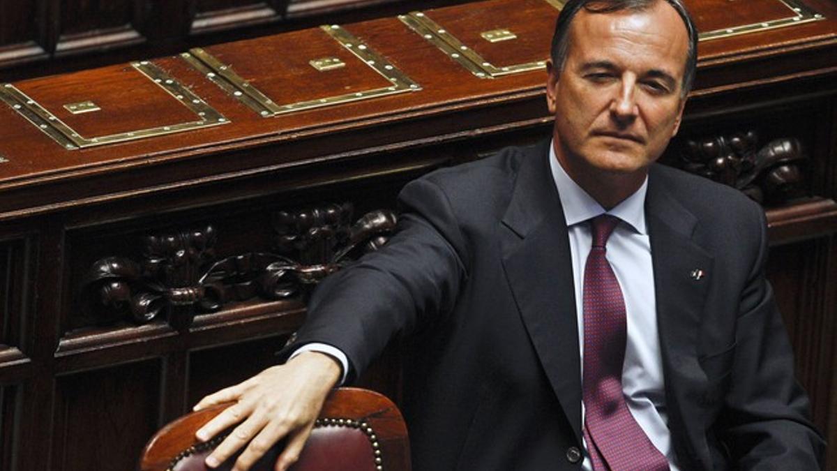 El ministro italiano de Exteriores, Franco Frattini, en el Congreso de los Diputados, el martes, en Roma.