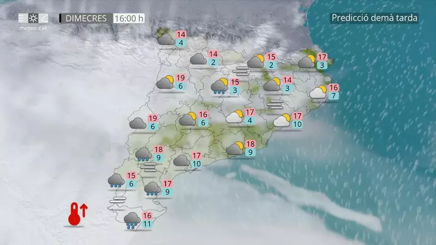 Dimecres, tornen els ruixats