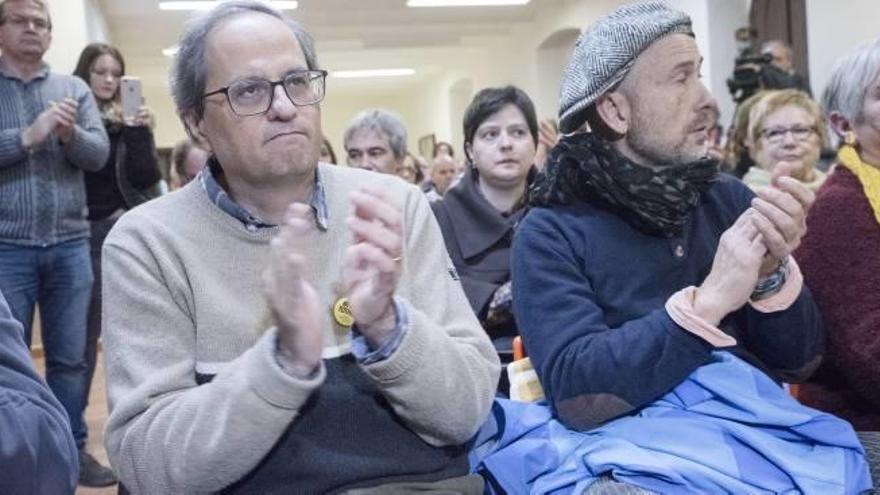 Quim Torra, en el seu dejuni a Montserrat, que acaba avui