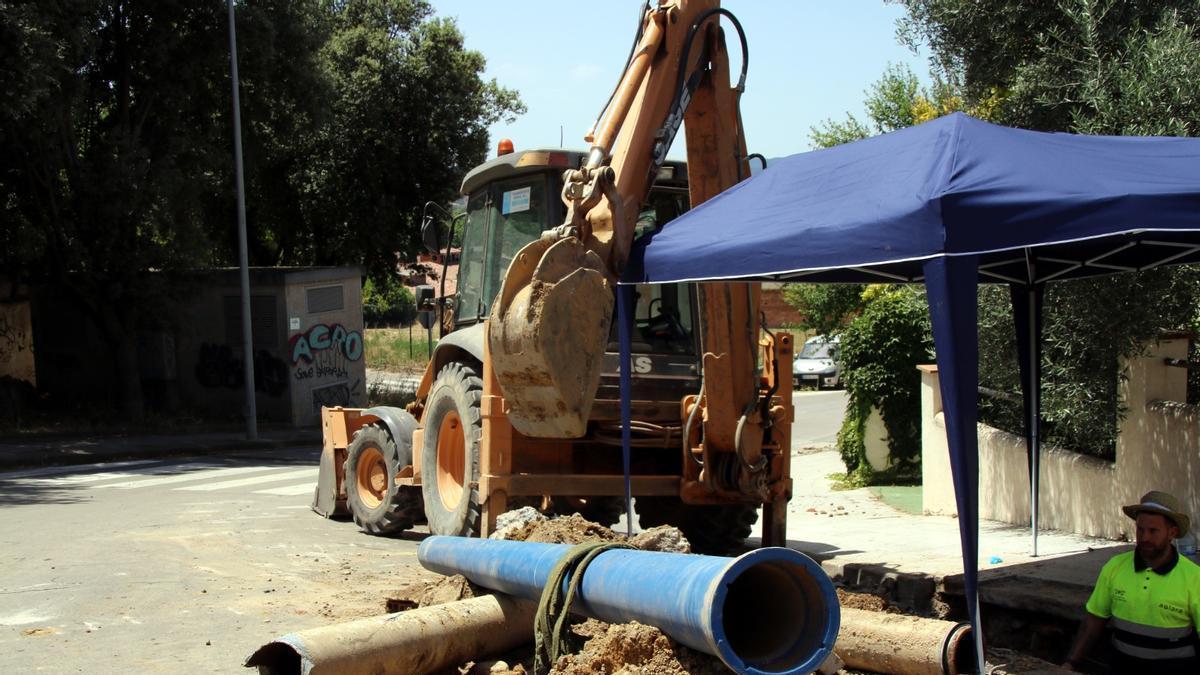 La canonada afectada, al carrer Canigó de la Bisbal d'Empordà, el passat 19 de juny