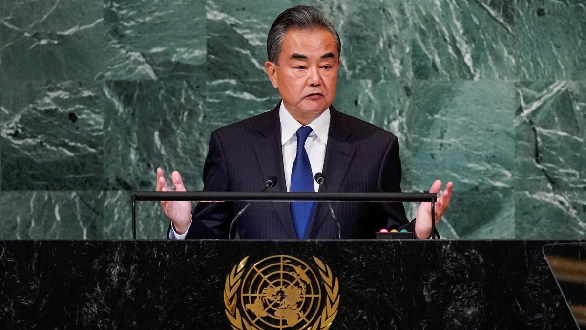 World leaders address the 77th Session of the United Nations General Assembly at U.N. Headquarters in New York City Chinese State Counsellor and Foreign Minister Wang Yi addresses the 77th Session of the United Nations General Assembly at U.N. Headquarters in New York City, U.S., September 24, 2022. REUTERS/Eduardo Munoz
