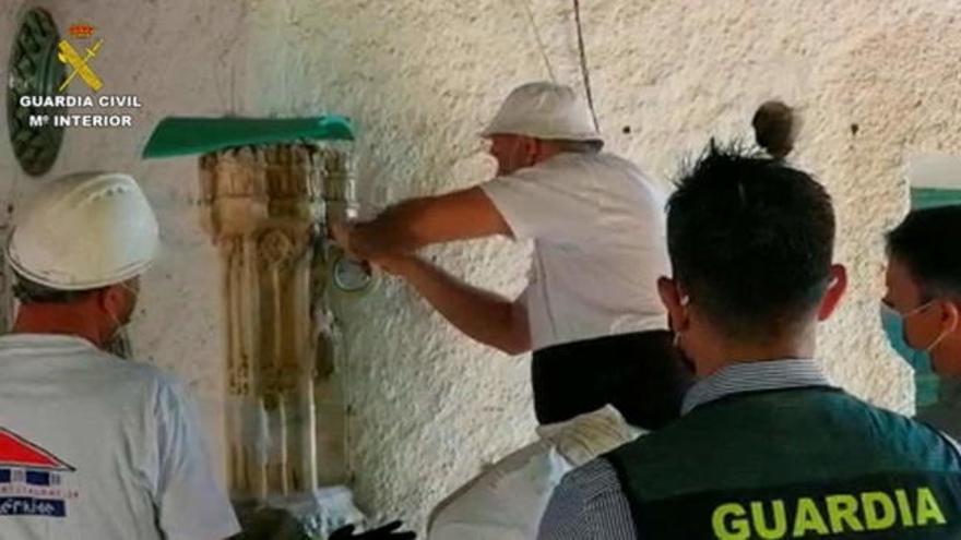 Recuperado un torreón de alabastro de la Catedral de Alcalá de Henares