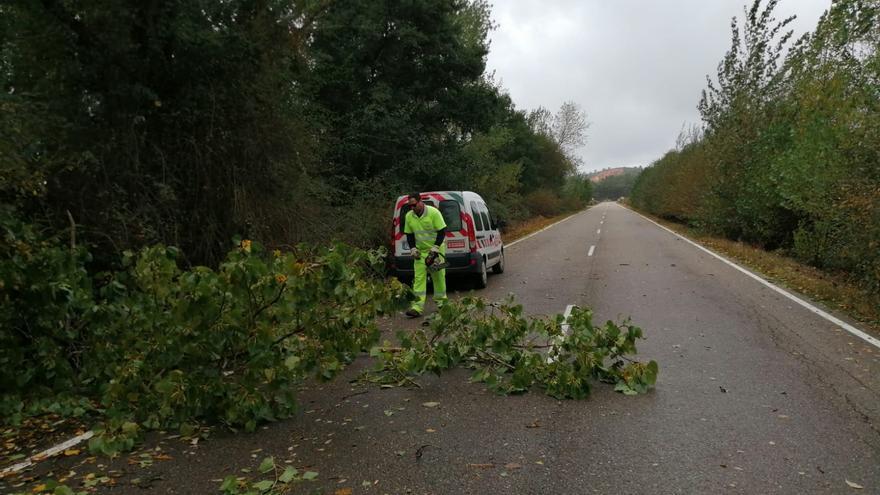 La borrasca Kirk dificulta la circulación en varias carreteras de la comarca de Benavente