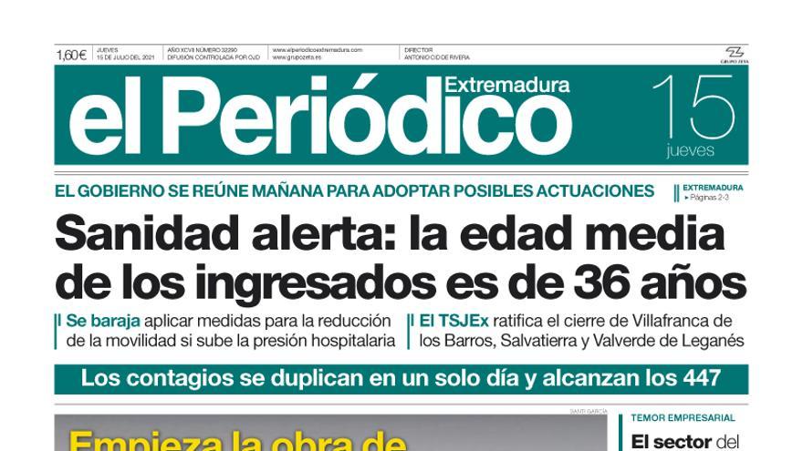 Consulta la portada correspondiente al día 15 de julio del 2021