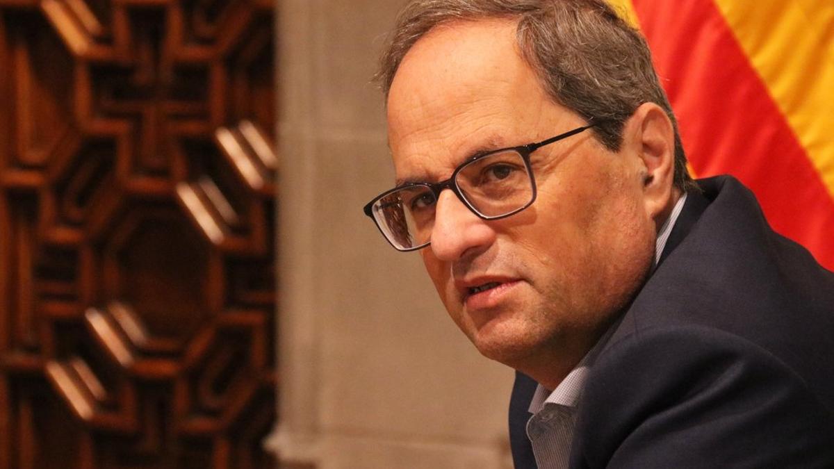 El 'president', Quim Torra, en el Palau de la Generalitat.