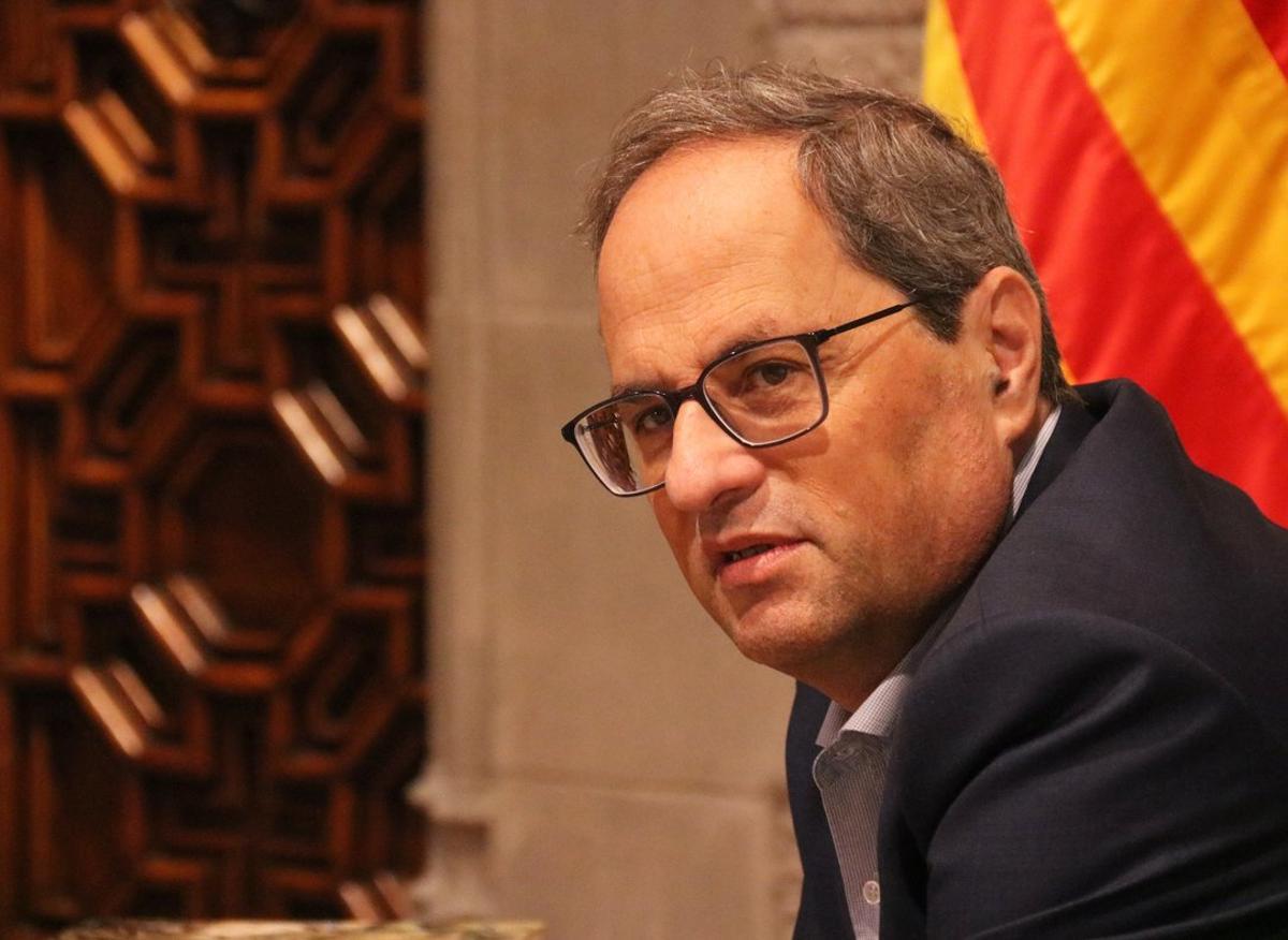 El ’president’, Quim Torra, en el Palau de la Generalitat.