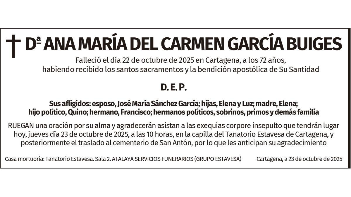 Dª Ana María del Carmen García Buiges