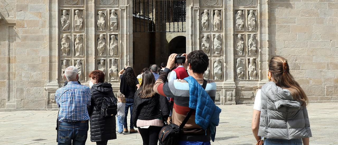 Turistas el pasado verano en Santiago de Compostela
