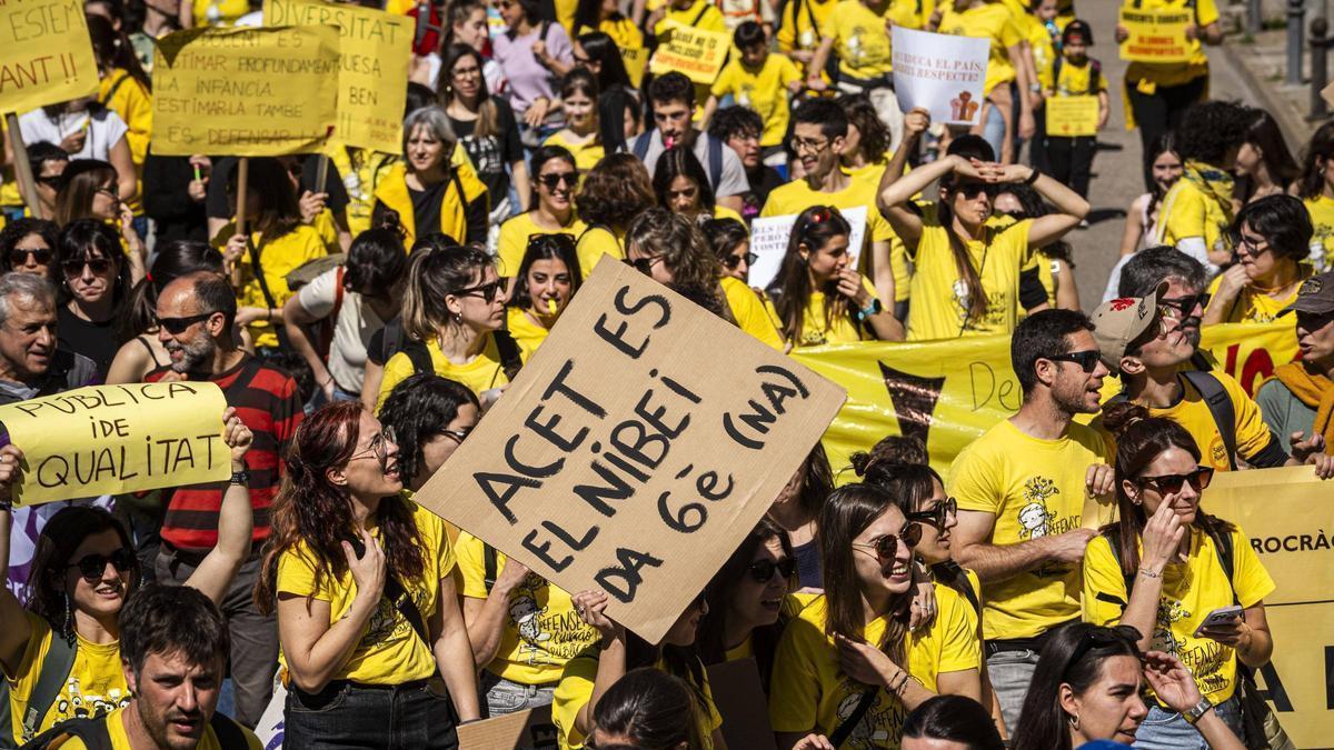 Manifestació de docents per l'educació pública, el passat mes de març