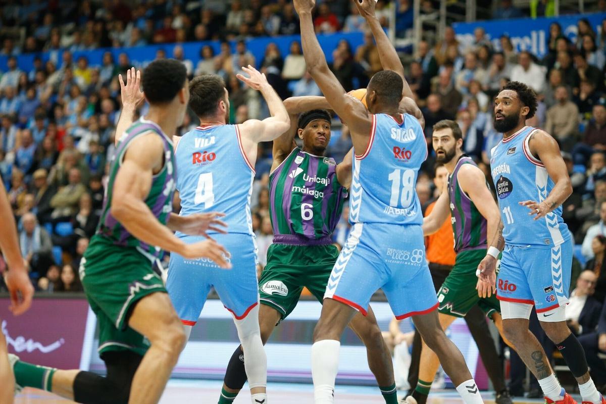 Partido de la Liga Endesa entre el Breogán y el Unicaja, disputado en Lugo