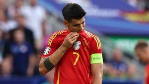 Álvaro Morata en un momento del España-Alemania de los cuartos de final de la Eurocopa 2024