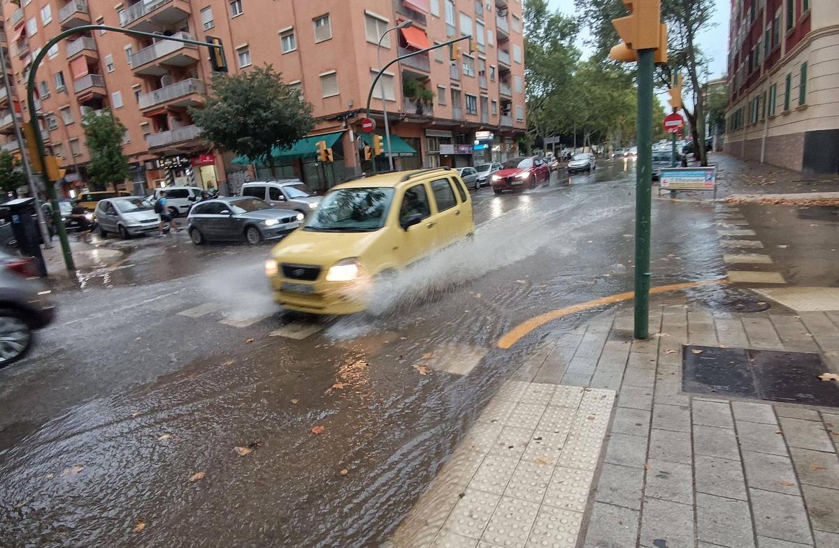 Coches en Palma durante la anterior DANA a mediados de agosto.
