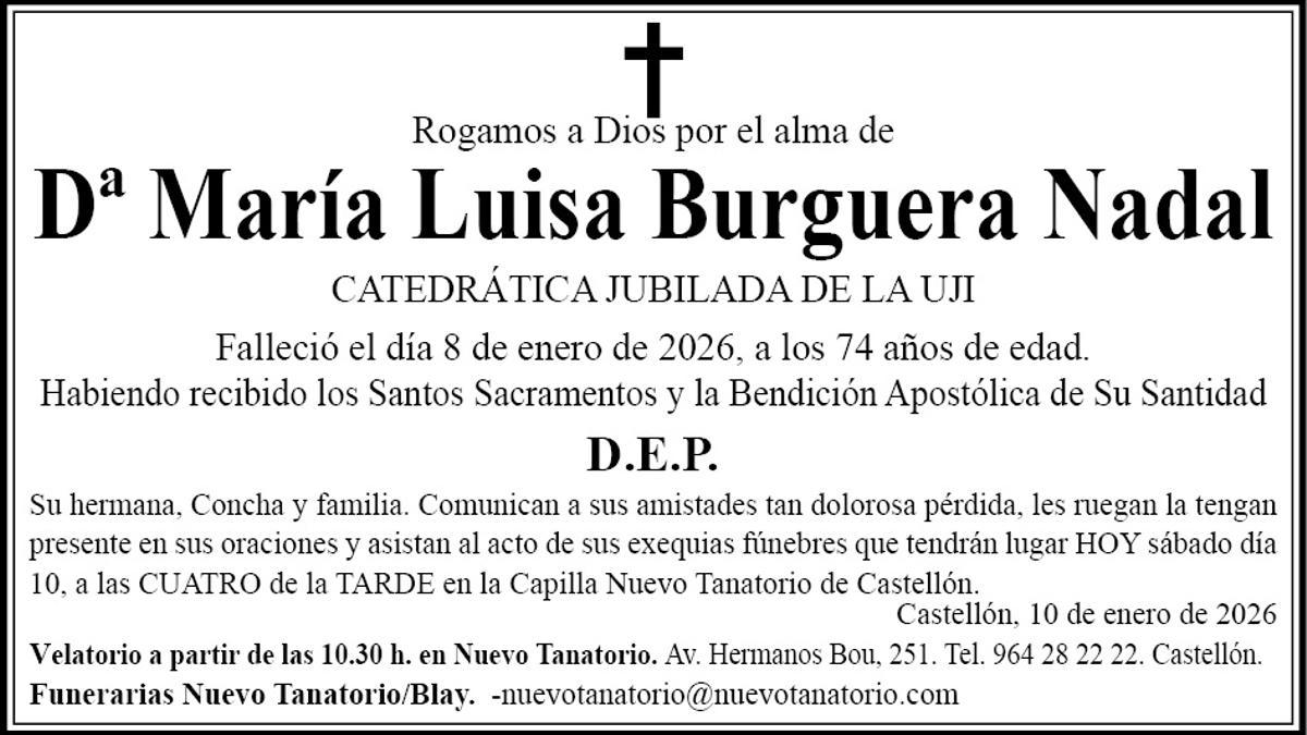 Dª María Luisa Burguera Nadal