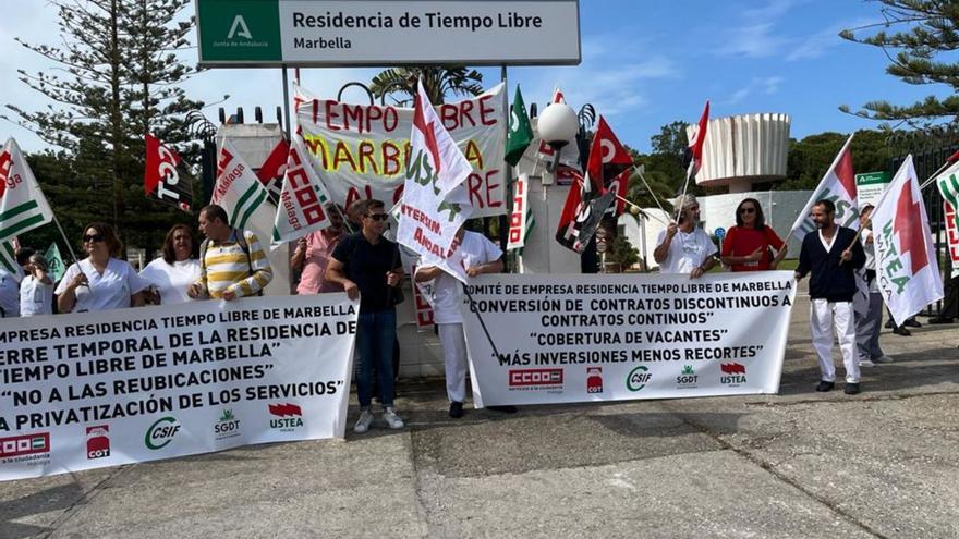 Trabajadores protestan contra el abandono de la residencia Tiempo Libre
