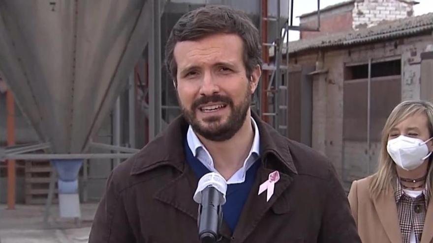 Pablo Casado en un acto por las elecciones catalanas.