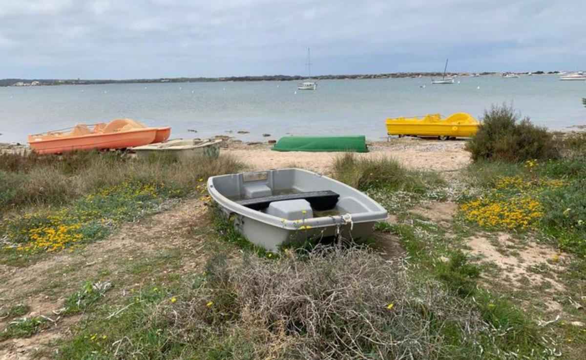 Decenas de barcas abandonadas y en desuso en la orilla 	de s’Estany des Peix