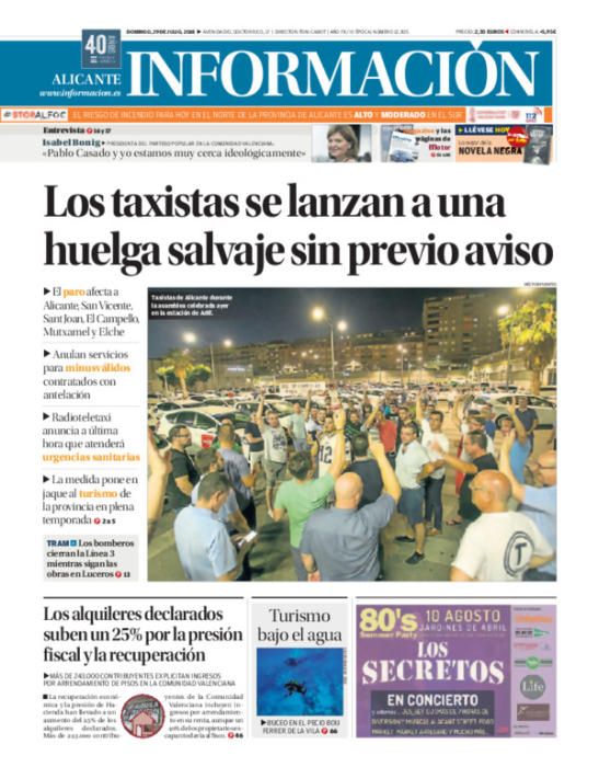 Estas han sido las portadas más destacadas de INFORMACIÓN en 2018