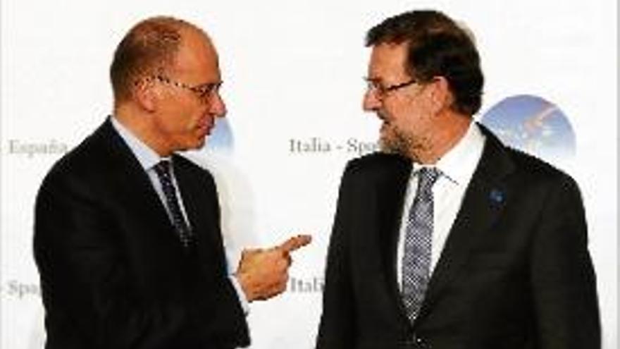 Enrico Letta i Mariano Rajoy es van reunir ahir a Roma.