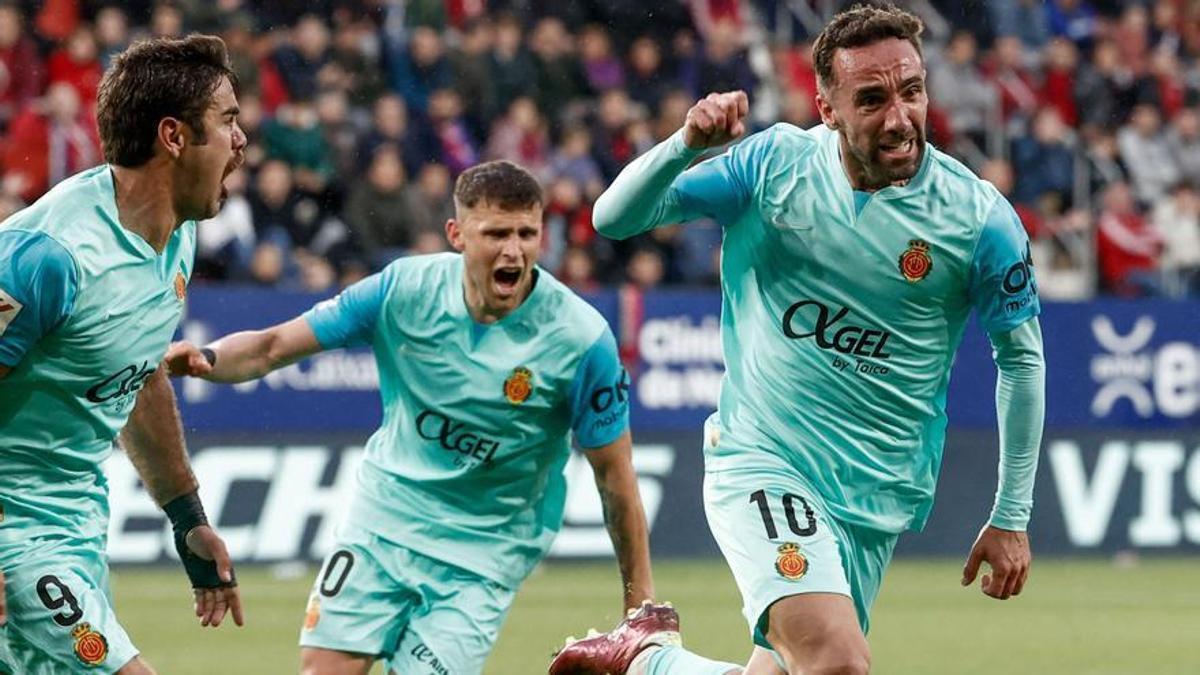 Darder celebra un gol que puede valer una permanencia.