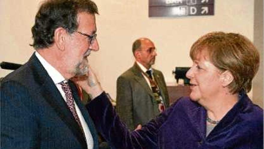 Rajoy va assistir ahir a un acte a Brussel·les, on va rebre el suport dels líders europeus com?Merkel.