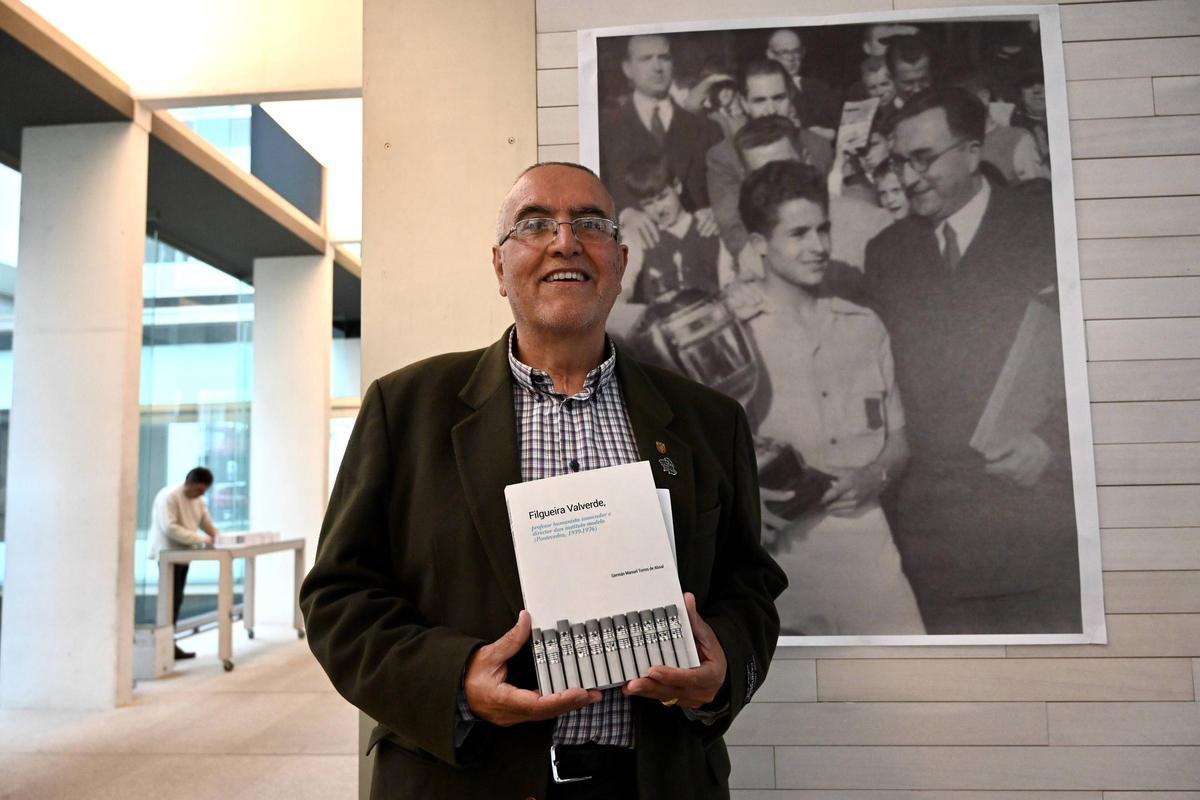 Xermán Manuel Torres de Aboal, onte na presentación do seu libro.