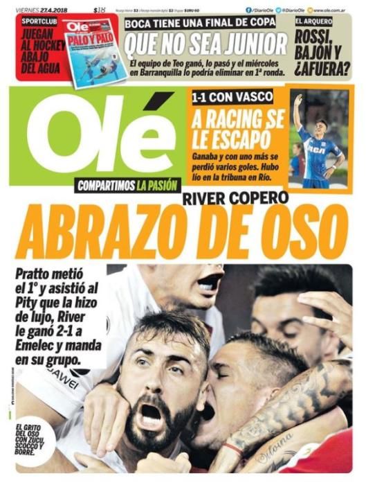 Portadas deportivas del viernes 27 de abril