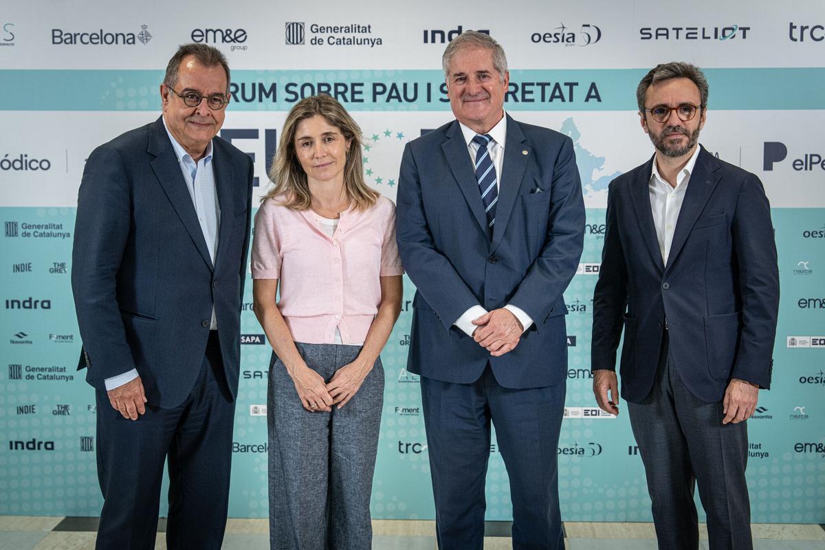 Albert Sáez, director de El Periódico y director general de contenidos de Prensa Ibérica; Ainhoa Moll, directora editorial de Prensa Ibérica; Joan Martorell, presidente ejecutivo de Gutmar; Aitor Moll, consejero delegado de Prensa Ibérica.