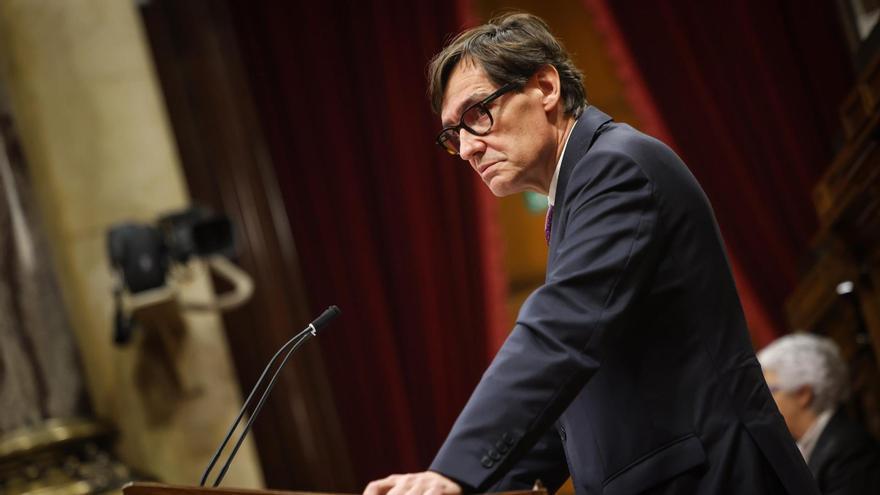 El president de la Generalitat, Salvador Illa, en el Parlament