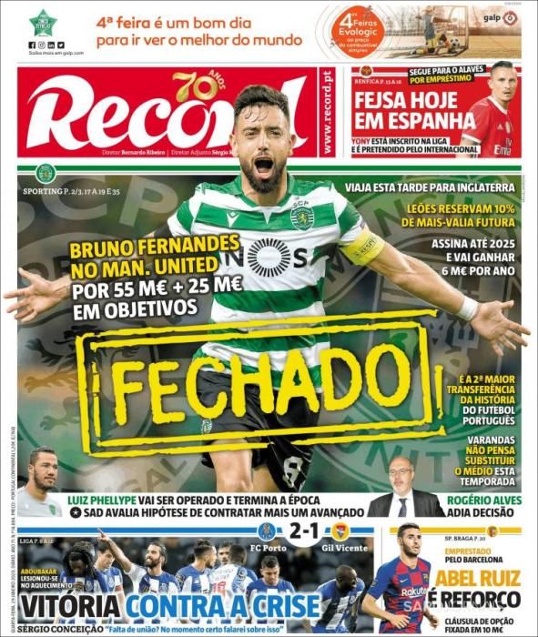 Portada RECORD miércoles 29 enero 2020