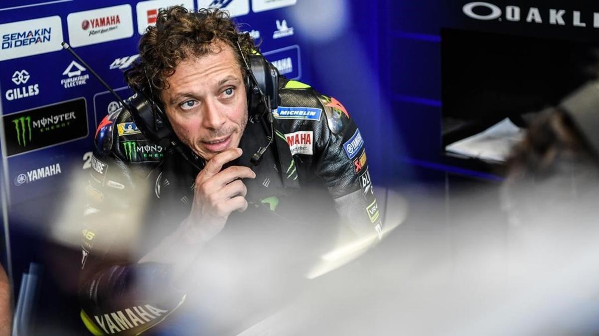 El italiano Valentino Rossi (Yamaha), en el circuito de Brno.