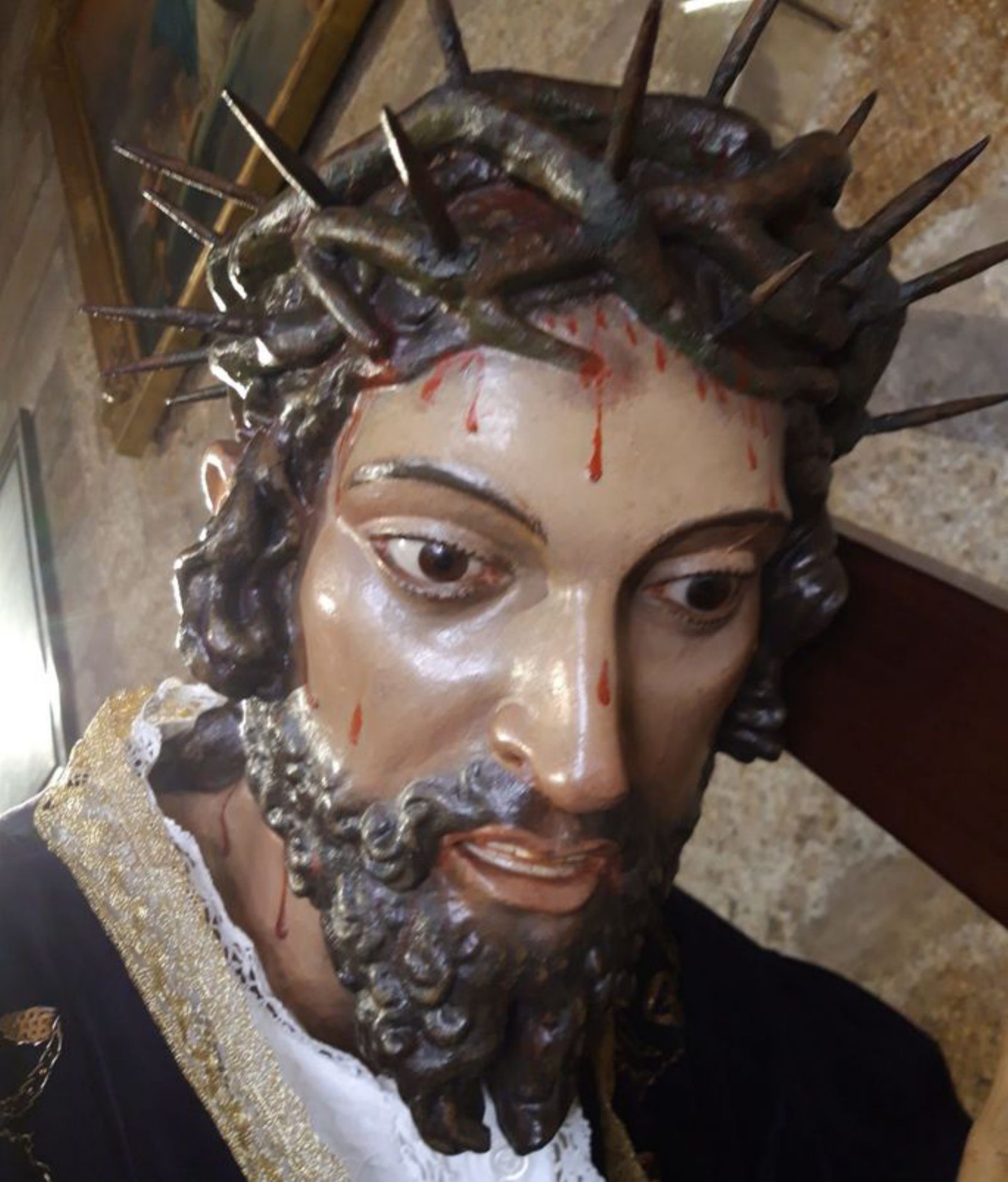 Rostro del Nazareno ya restaurado