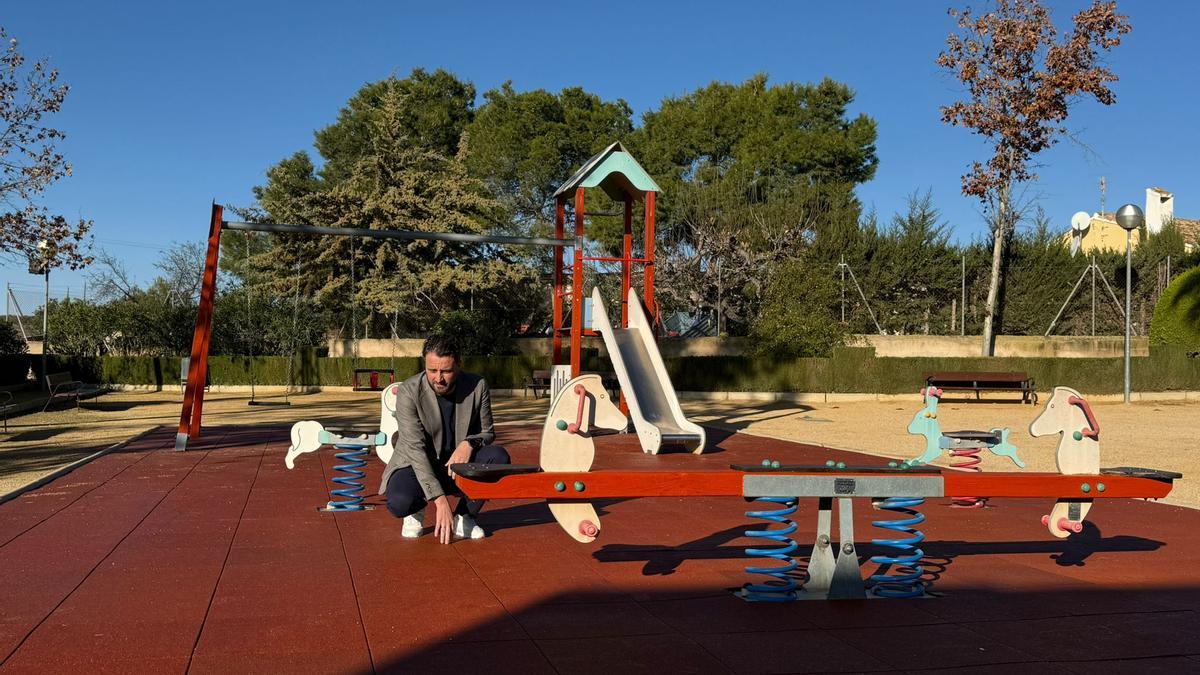 Antonio David Sánchez en el renovado parque.
