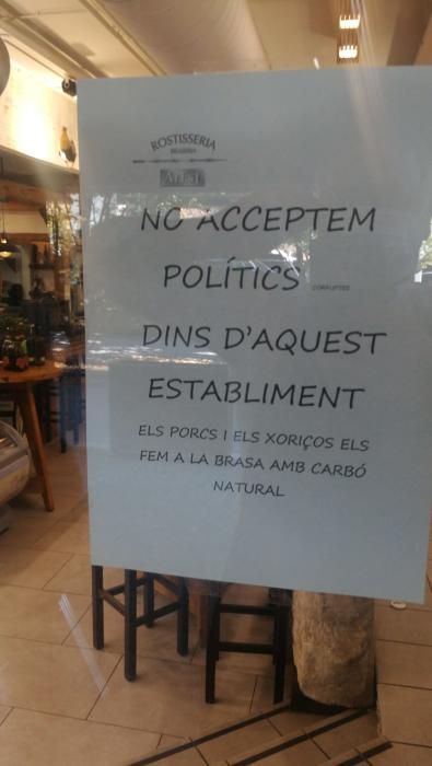 Un restaurant de Girona no admet polítics