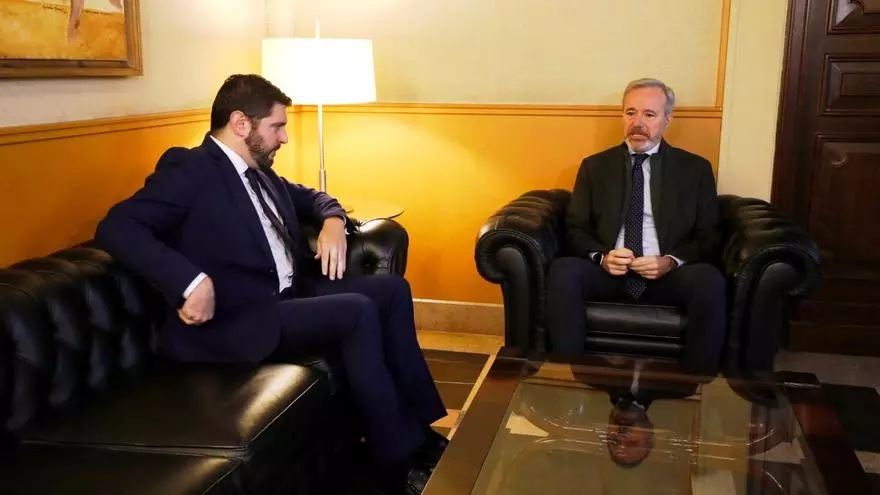 Rueda de prensa de Nolasco y Azcón tras la falta de acuerdo para los presupuestos y la convocatoria de elecciones en Aragón