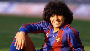 Maradona en 1984 cuando era jugador de Barça.