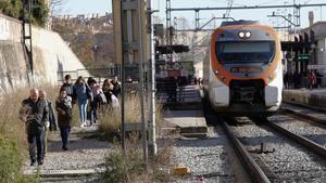 Las vías del tren en Sant Feliu de Llobregat.