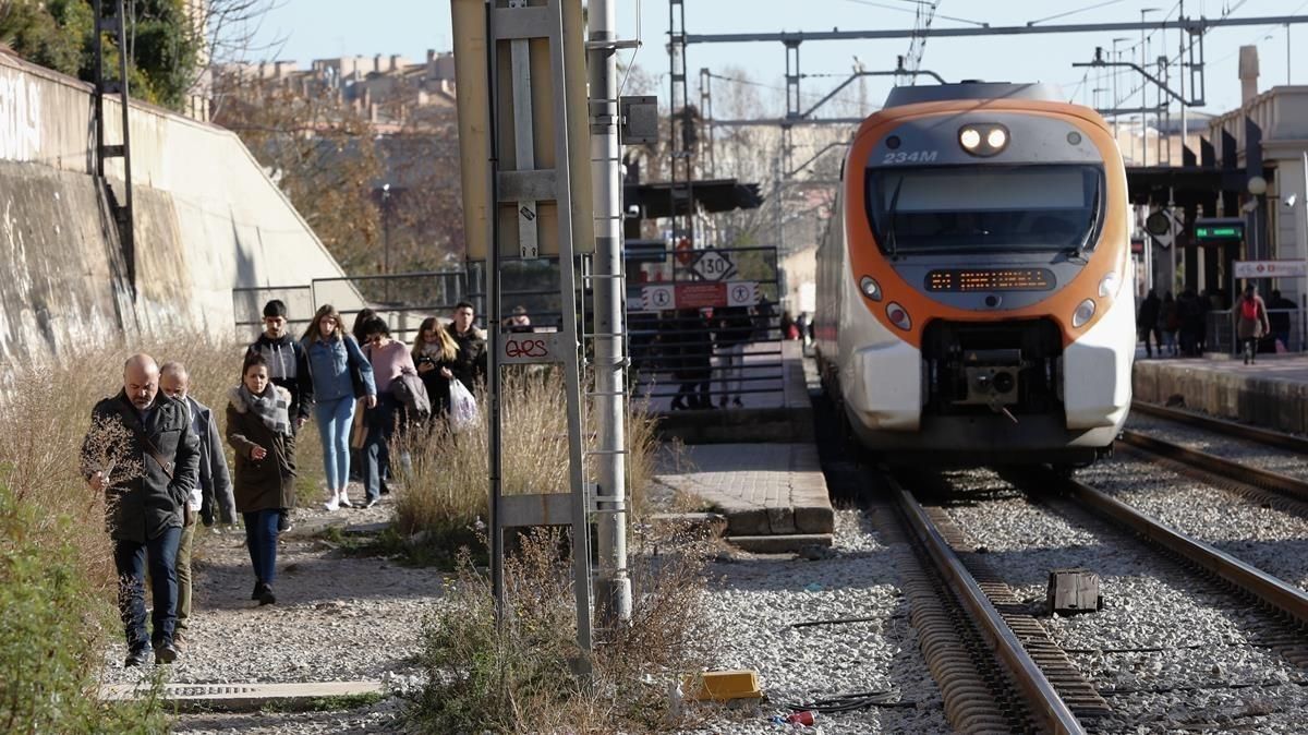 Las vías del tren en Sant Feliu de Llobregat.