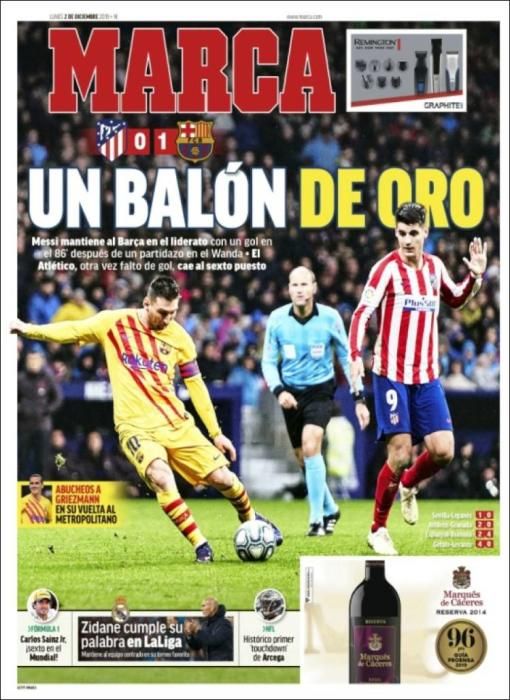 Las portadas deportivas de el 02-12-19