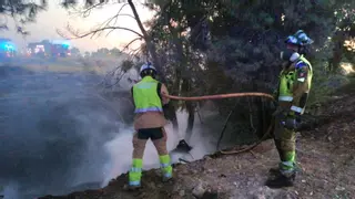 Arden 4.000 m2 en un incendio de pinos y matorral en Churra