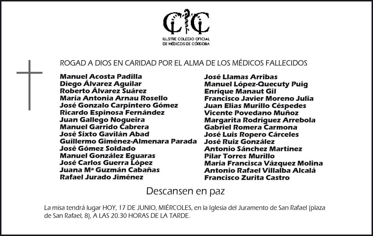 MÉDICOS FALLECIDOS